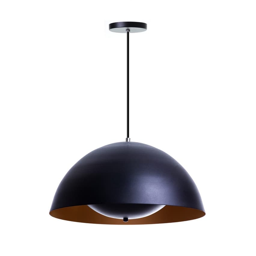 Lustre Pendente Interno Meia Lua Luz Indireta 40cm Gourmet