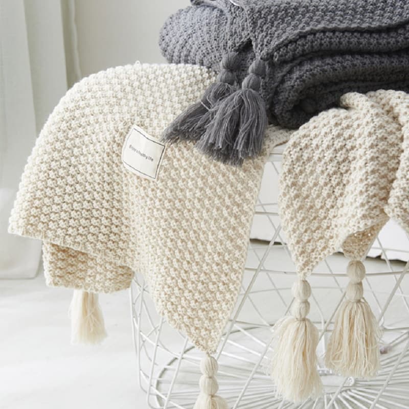 Nodic Estilo De Malha Manta De Sofá Lance Malha Crochet Lazer Tampa Do Sofá Decoração Cobertor Colcha Xadrez