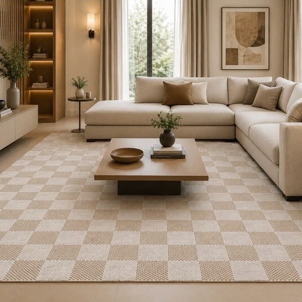 Tapete Andurá Xadrez Conforto e Estilo para Sua Sala