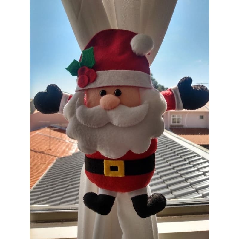 kit com 2 Prendedores de cortina Natal, decoração e enfeite em feltro ** envio no mesmo dia**