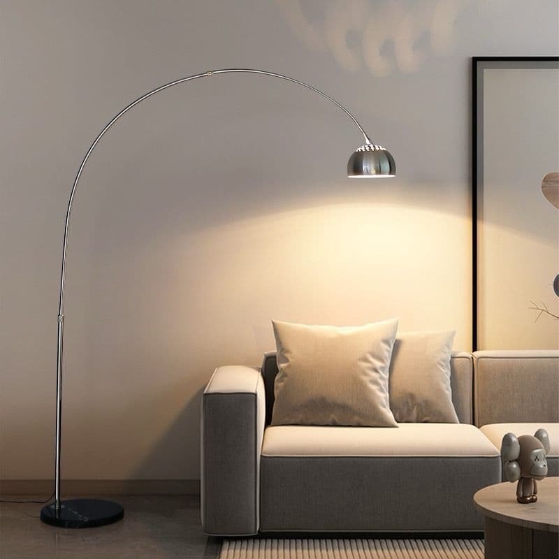 Luminária 8057 De Chão Ajustável Com Base De Mármore Sala De Estar Leitura Jantar Sofá Quarto E Decoração De Casa