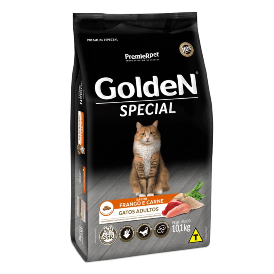 Ração Golden Gatos Adultos Sabor Frango e Carne 10kg