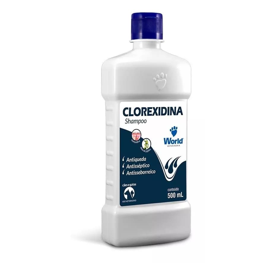 SHAMPOO WORLD CLOREXIDINA CAES E GATOS 500ML-USO VETERINÁRIO