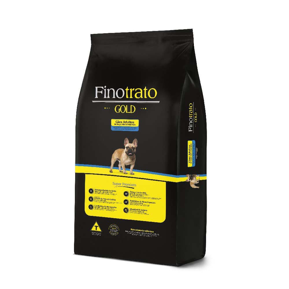Ração Finotrato Gold Super Premium Cães Adultos Raças Pequenas e Médias Sabor Frango e Cereais 10,1kg