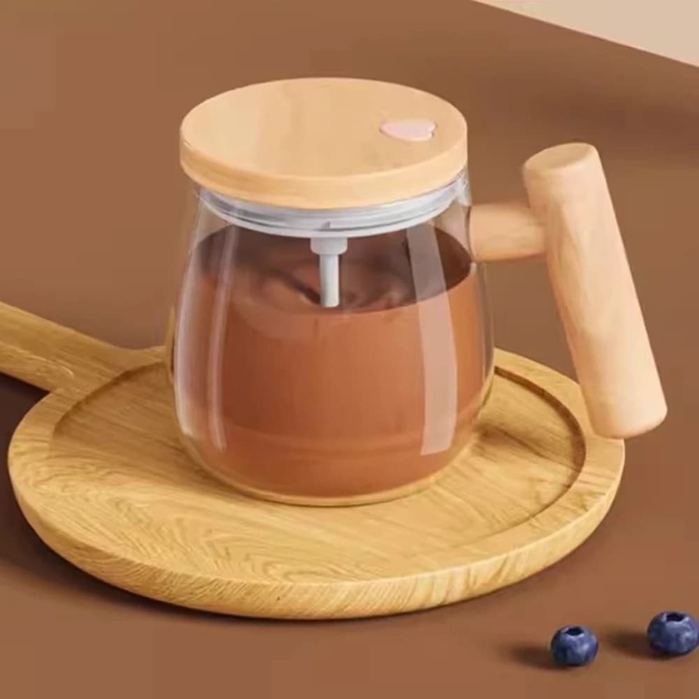 Copo agitador de café, liquidificador elétrico giratório automático para chá e leite