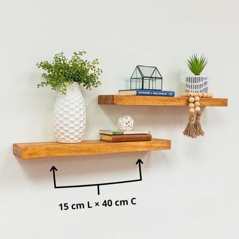 Prateleiras de Madeira Pinus 1 Metro, 60 ou 40 cm Suporte Invisível | Estilo Industrial nicho decoração