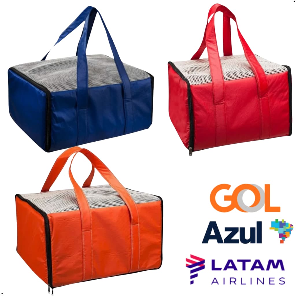 Bolsa de Transporte para Avião Aéreo Pet Gato Cachorro Gol Latam Azul