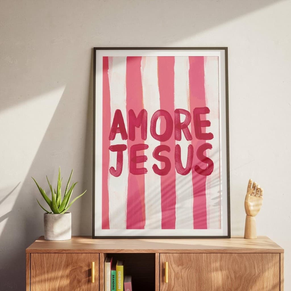 Quadro Decorativo Religiosos Com Textos Bíblicos Para Sala, Quarto ou Escritório – Amore Jesus No1