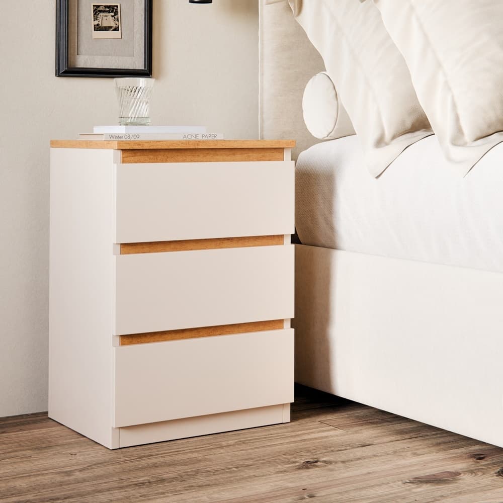 Mesa de Cabeceira 3 Gavetas Quarto Classic Várias Cores