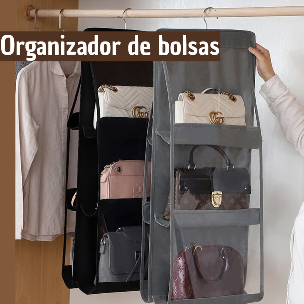 Organizador Multiuso Suporte De Bolsas Com Cabide Para Guarda Roupas