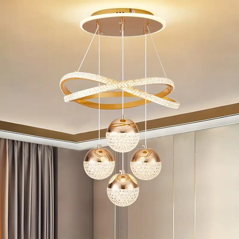 Lustre De Teto Nórdico De Luxo Alto Brilho Para Bar De Jantar Loja De Lustre Sala De Jantar 3 Cores 110V-220V