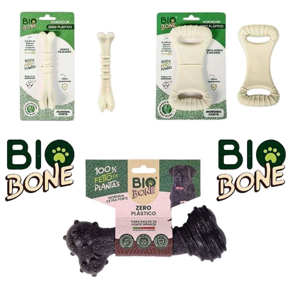 Biobone Brinquedo Mordedor Natural Resistente para Cachorro Zero Plástico Diversas opções e tamanhos