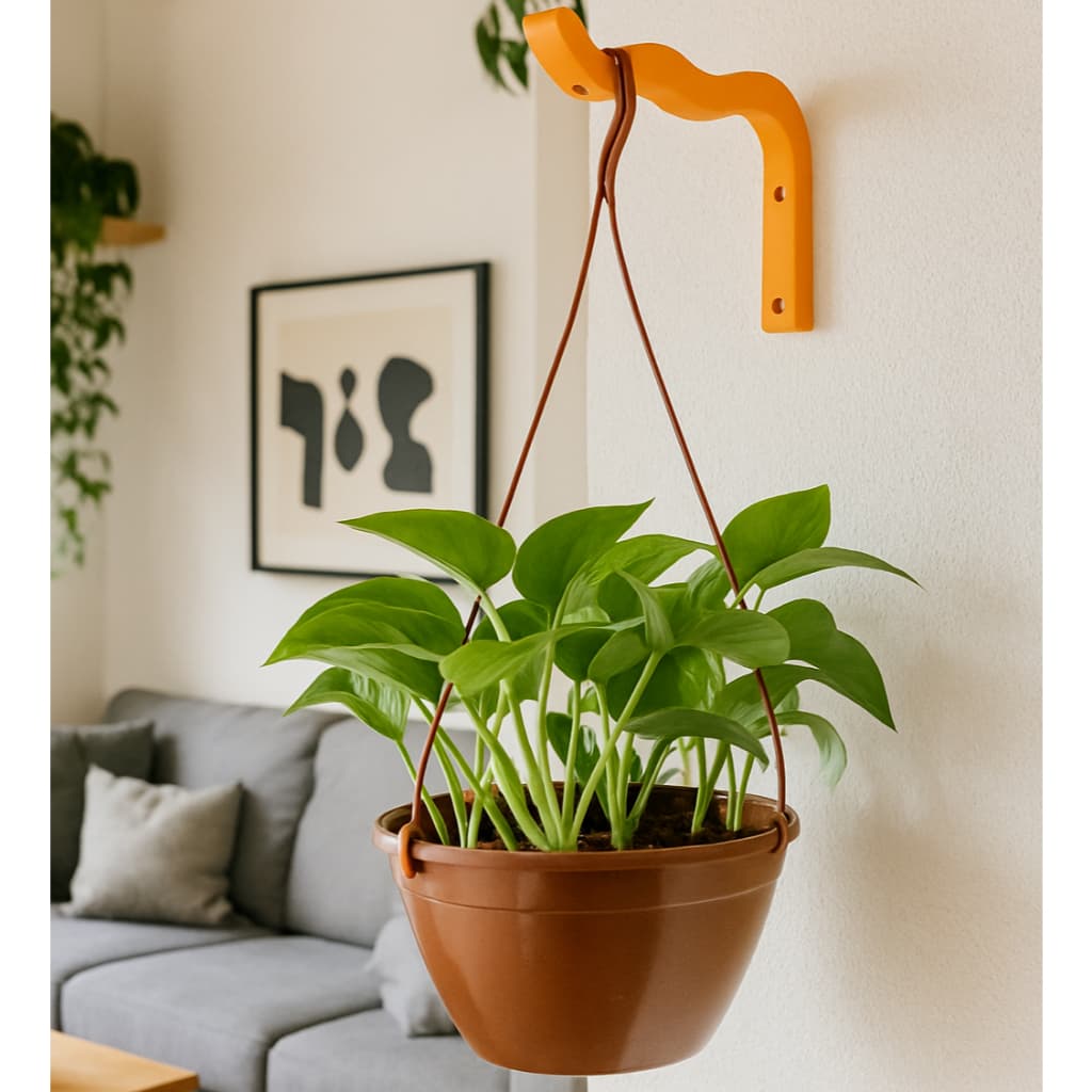 Gancho Ondulado para Pendurar Plantas – Suporte de Parede para Vasos Suspensos em Macramê