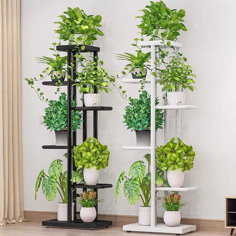 Suporte multifuncional para plantas com vários níveis ideal para interior jardim e varanda exibe flores e vasos com espa