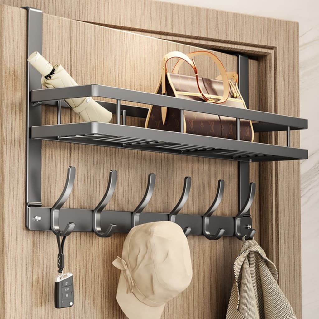 Suporte Prateleira Organizador Multiuso com Ganchos – Cozinha, Banheiro, Quarto, Sala e Lavanderia