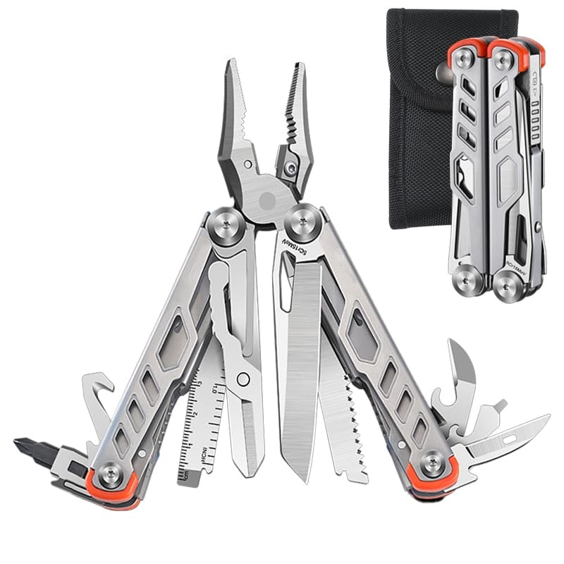 13 EM 1 Alicate Multifuncional Inox - Faca + Serra para Camping Montanhismo, Ferramenta EDC Portátil