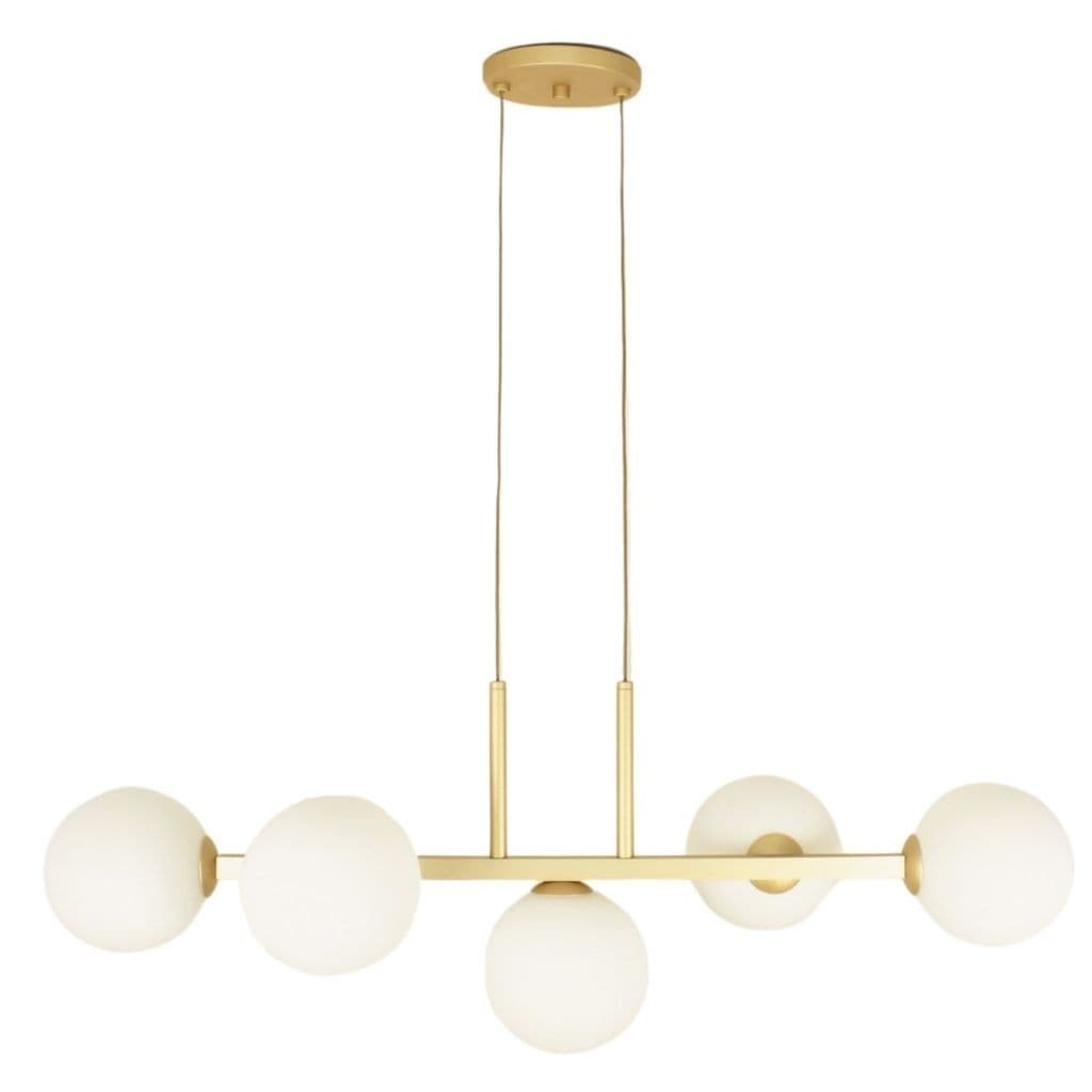 Lustre Pendente Jabuticaba de Teto 5 Globos de Vidro 12cm Soquete G9