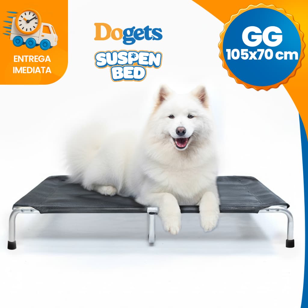 Cama para Cachorro Grande Suspensa Elevada Pet Cães 105x70cm Tamanho GG Até 70kg Dogets