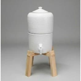 Filtro de Barro Branco Moderno + Suporte de Madeira Premium