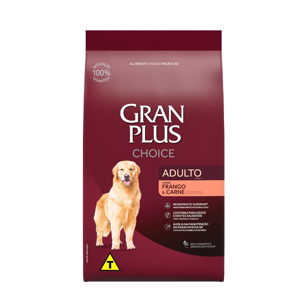 Ração Gran Plus Cães Choice Adultos Frango e Carne - 10,1kg