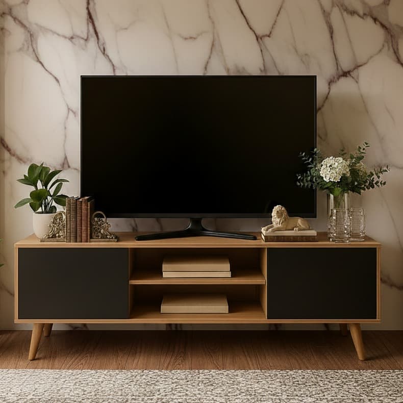 QUEIMA DE ESTOQUE - Buffet Aparador Para Sala Com 2 Portas Rack Para Tv 50 Polegadas