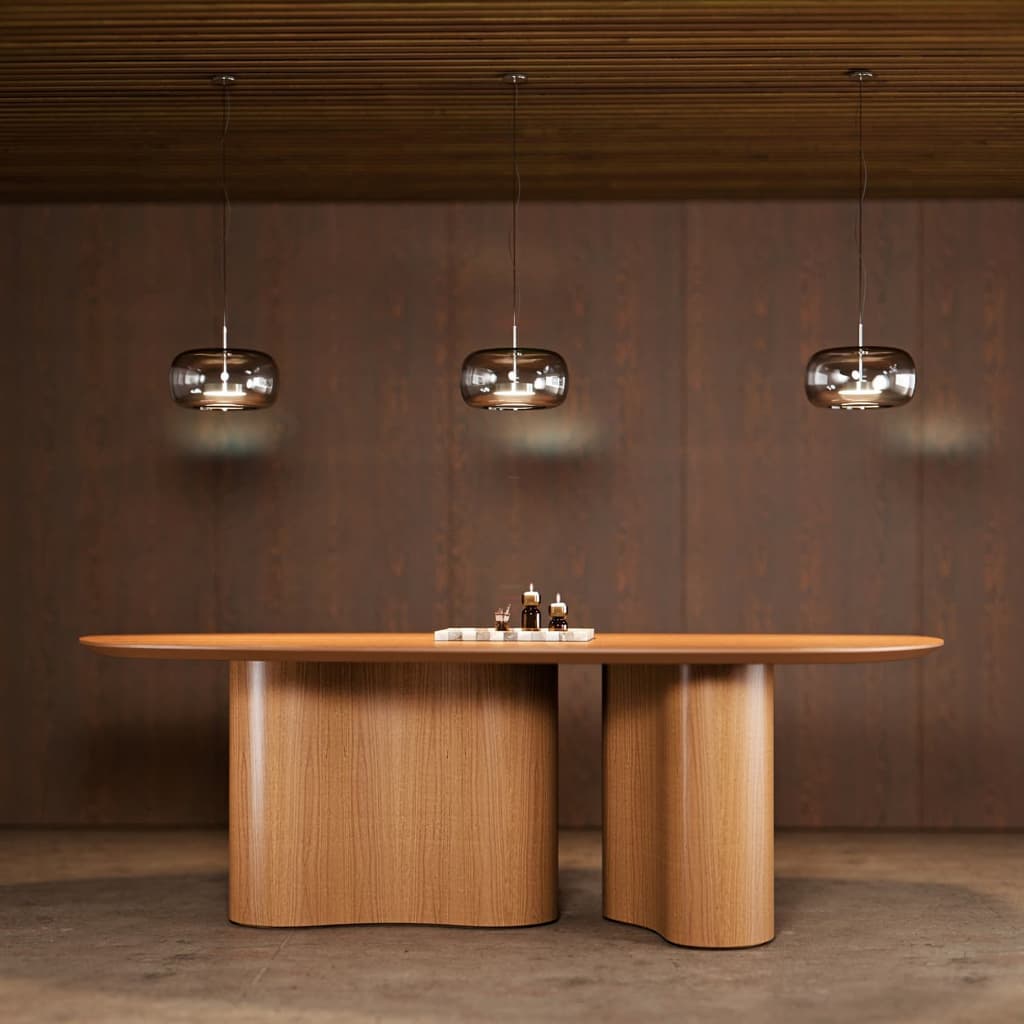 Mesa de Jantar 1.80m/2.20m Aracaju Para Cozinha Area Goumet Laminado em Madeira Cinamomo Organico