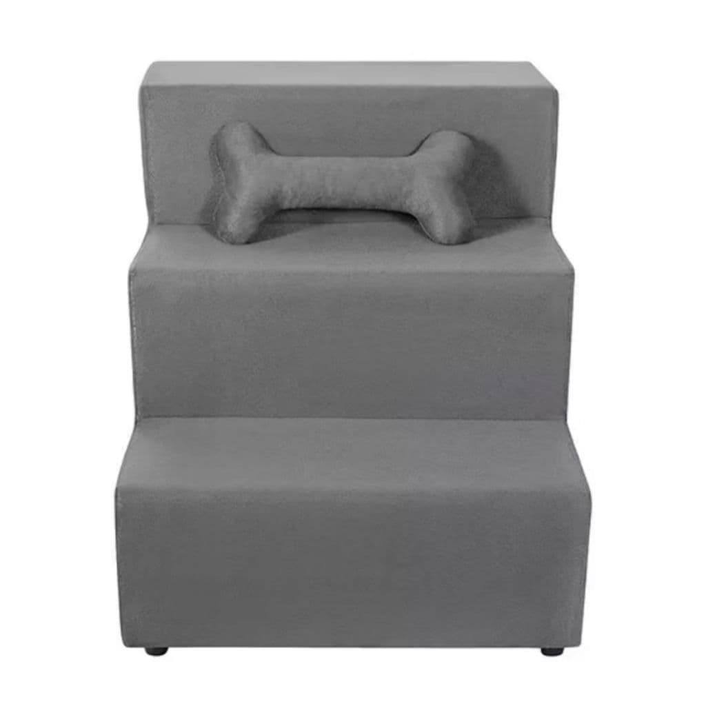 Escada Pet Almofadada 3 Degraus para Cães e Gatos com Brinde