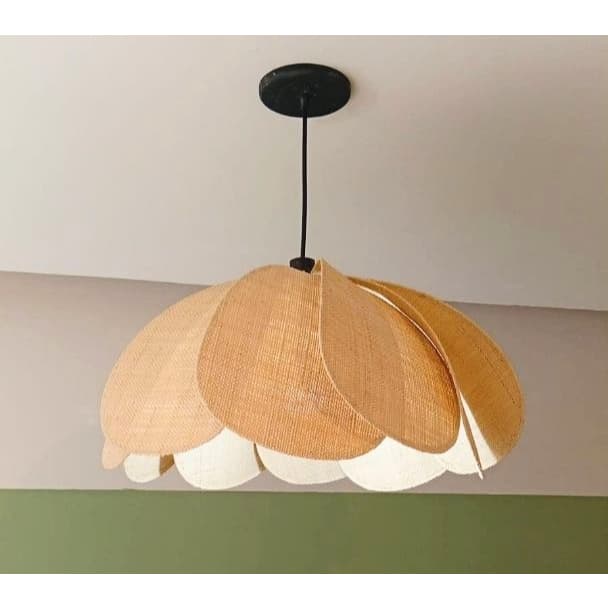 Luminária Pendente de Fibra de Buriti Natural Artesanal | Lustre Decorativo Sustentável – Casa Taika