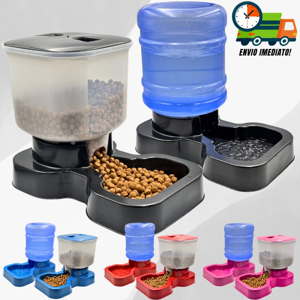 Kit Comedouro e Bebedouro para Cachorro Cães e Gatos Automático 10LTS E 8LTS Promoção Envio Imediato