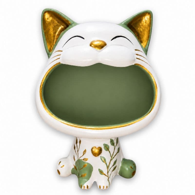Bomboniere Gato l Gatinho Decorativo 24cm Cerâmica | Porta Objetos, Baleiro e Porta Cápsulas