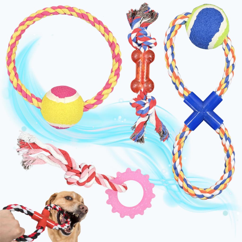 4 Brinquedo Pet Corda Resistente Interativo Cachorro Forte