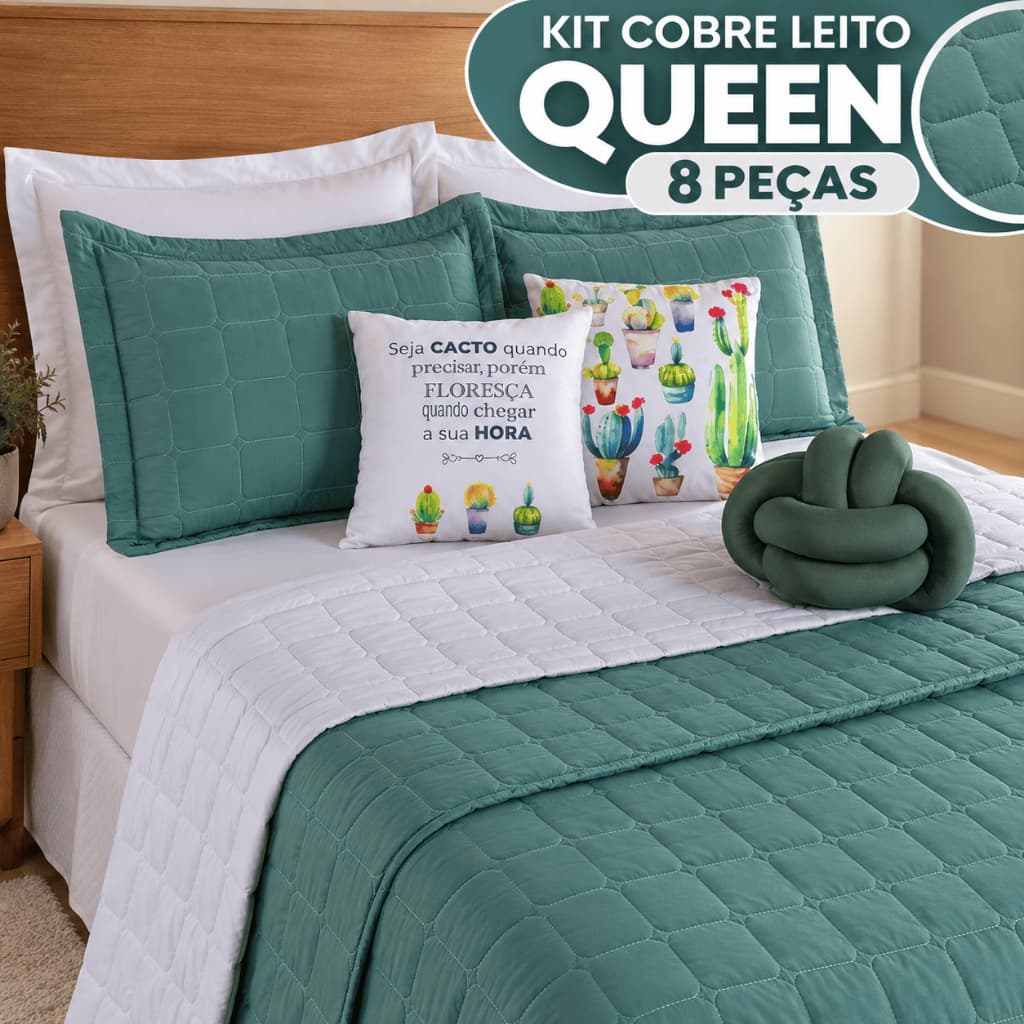 Kit Cobre Leito Dupla Face Paris Queen 08 Peças Cama Posta Blogueira Várias Combinações