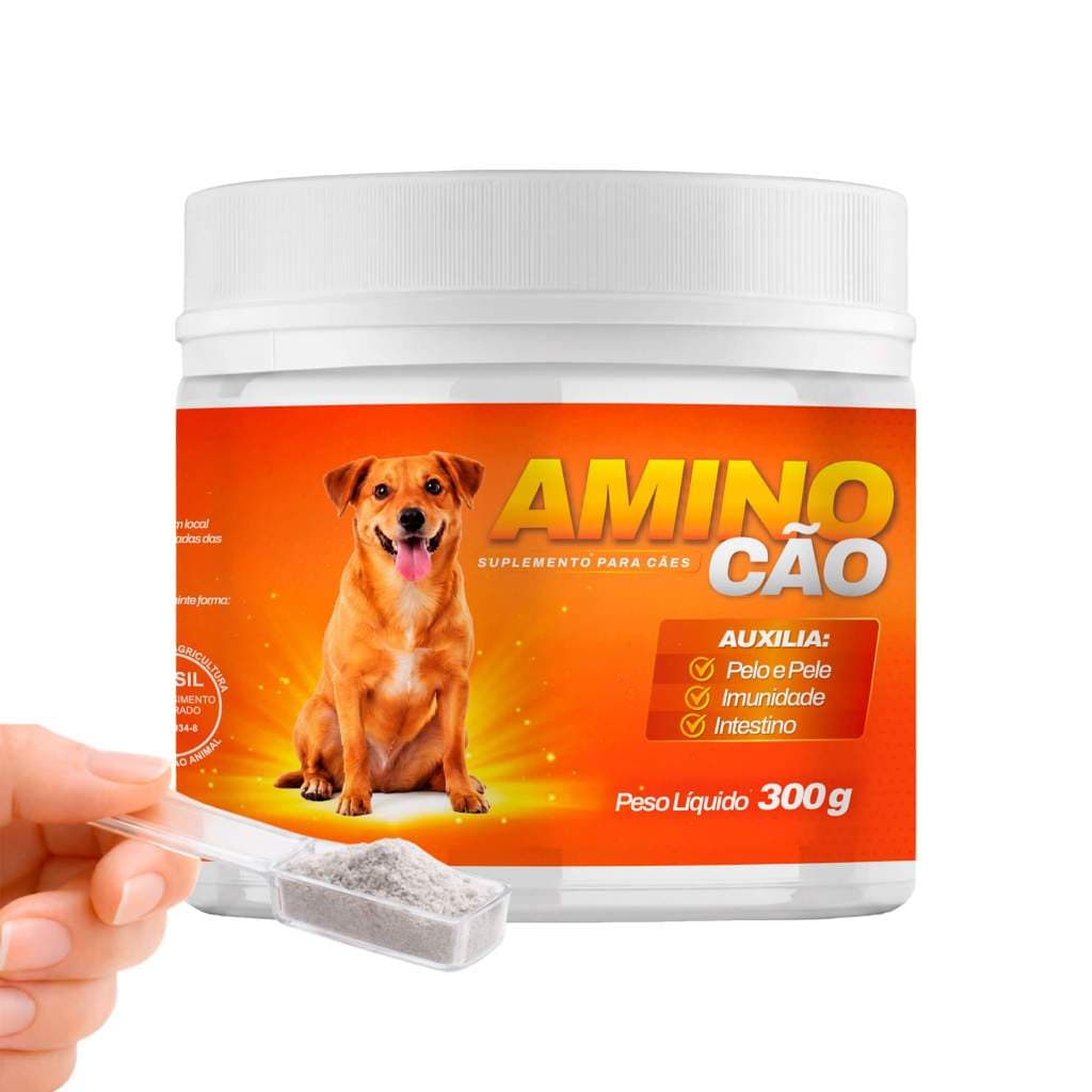 Aminocão 300g Suplemento para Cães com Vitaminas, Minerais, Aminoácidos e Probióticos