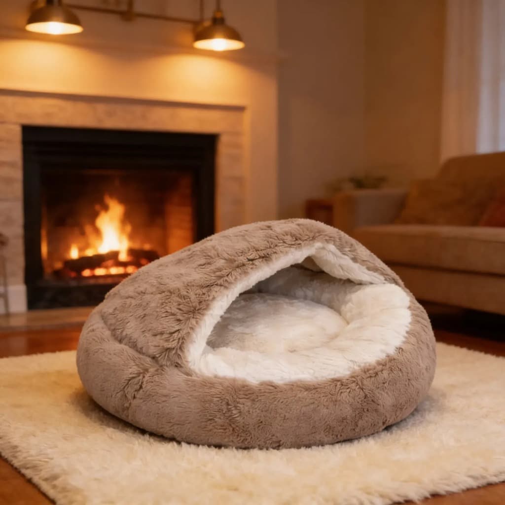 CAMA PET NUVEM COBERTA DONUT FECHADA CAMINHA COM COBERTURA PELUCIA IGLU PLUSH CASINHA  M 50 OU G 60