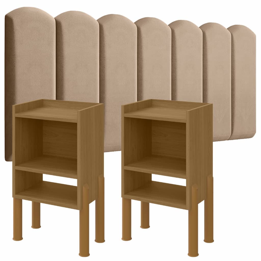Conjunto 2 Mesa de Cabeceira TOM Modulada Adesiva Cabeceira Quarto Estofada Julia 0,90/1.40 /1,60 /1,95 - A MAIS VENDIDA