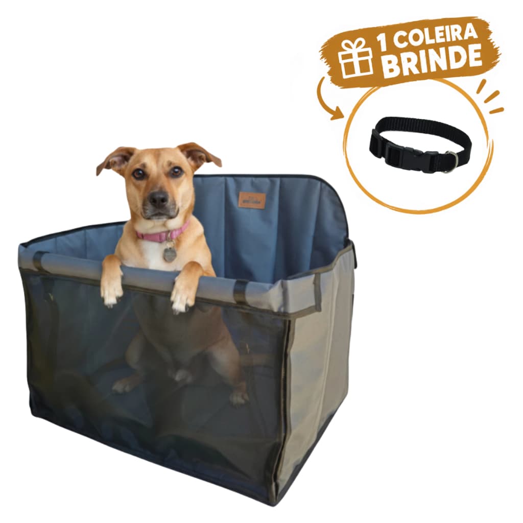 Cadeira Transporte Assento Pet Carro Confortável Seguro Dobrável Cachorro Até 30kg