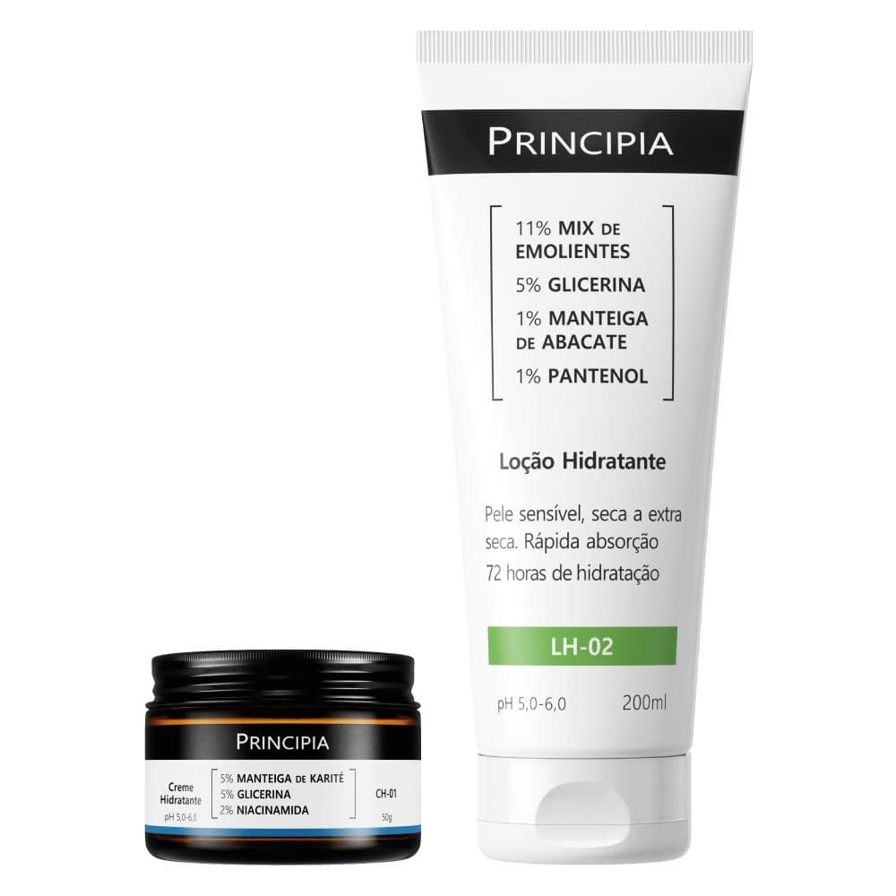 Principia Kit Hidratação Sem Pesar c/ Creme Hidratante Facial CH-01 + Loção Hidratante Corporal LH-02
