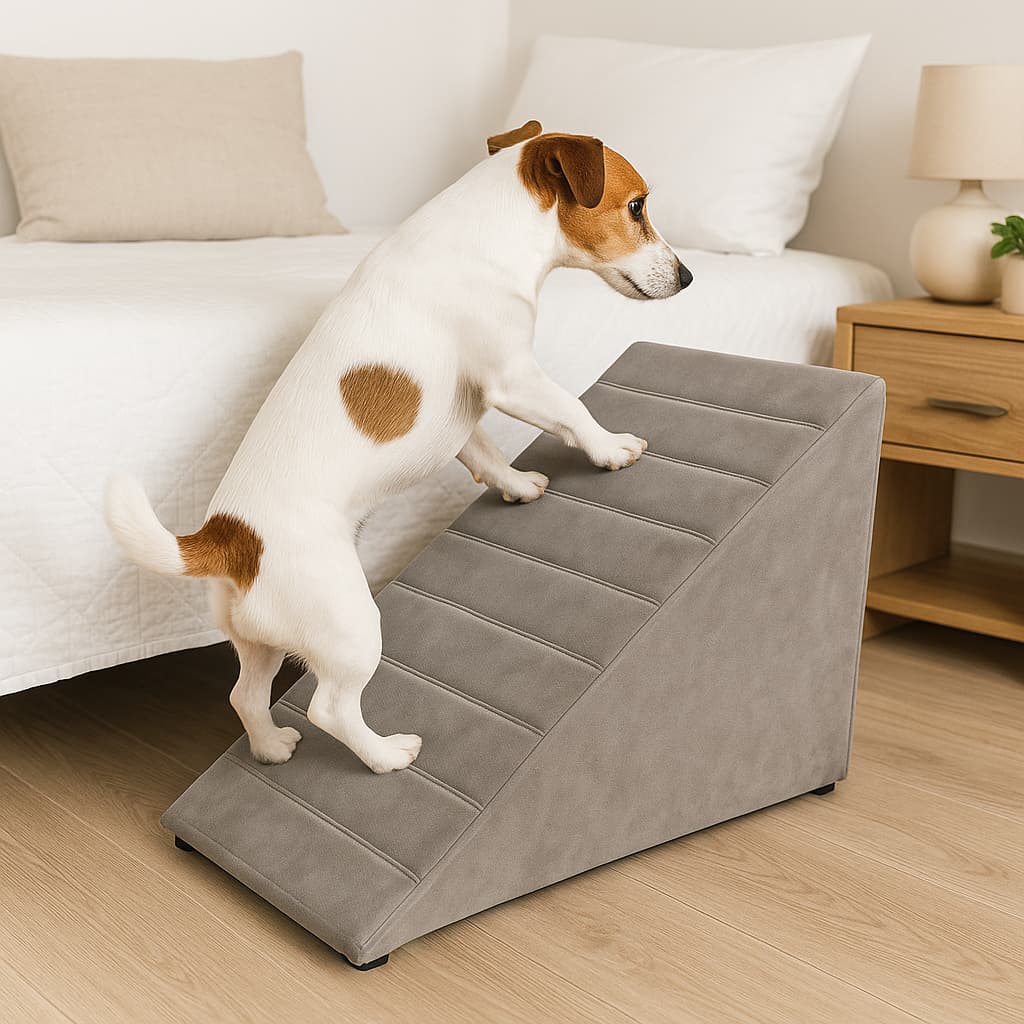 Rampa Pet Para Cachorro Gato Caminha Ração Linha Golden Tecido Suede 52 Cm De Altura - Sentta Furniture