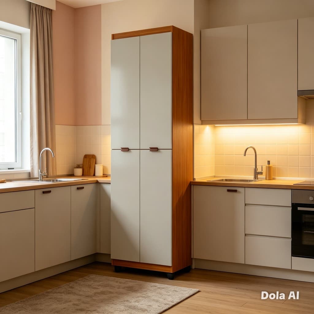 Direto Da Fábrica  Com Envio Imediato Armário Multiuso Clean 4 Portas 6 Nichos  Organizador Lavanderia Quarto Cozinha