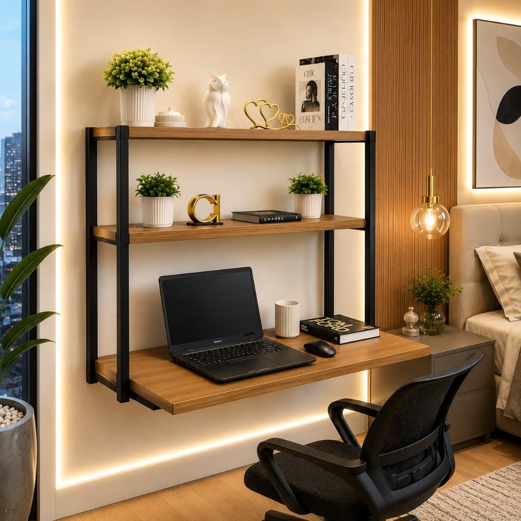 Escrivaninha Para Quarto Mesa Para Computador Industrial Home Office Penteadeira