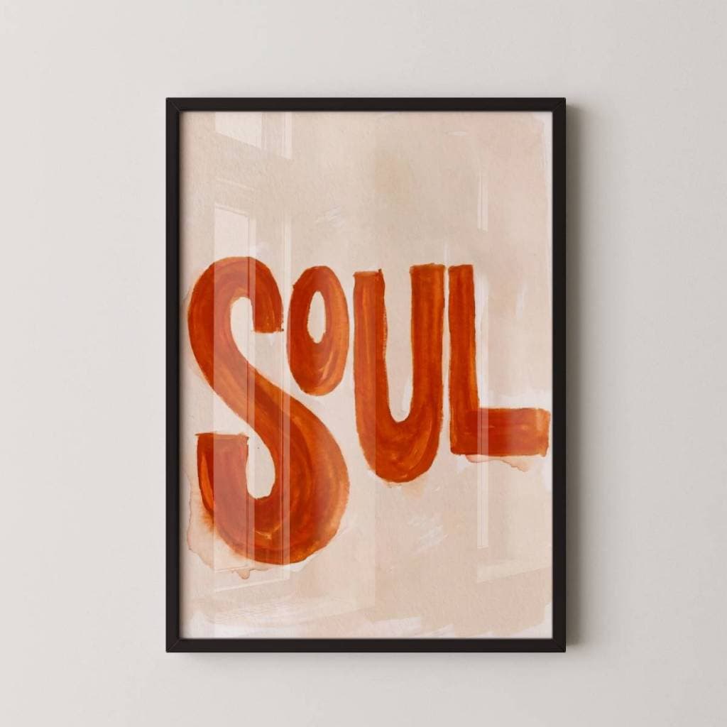Quadro Decorativo Arte Minimalista Soul Com Moldura