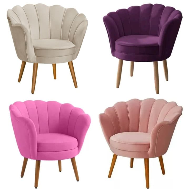 Poltrona Decorativa Flor Direto Da Fábrica / Cadeira Sala Recepção / Design Orgânico Lua Opala Tilla / Várias C