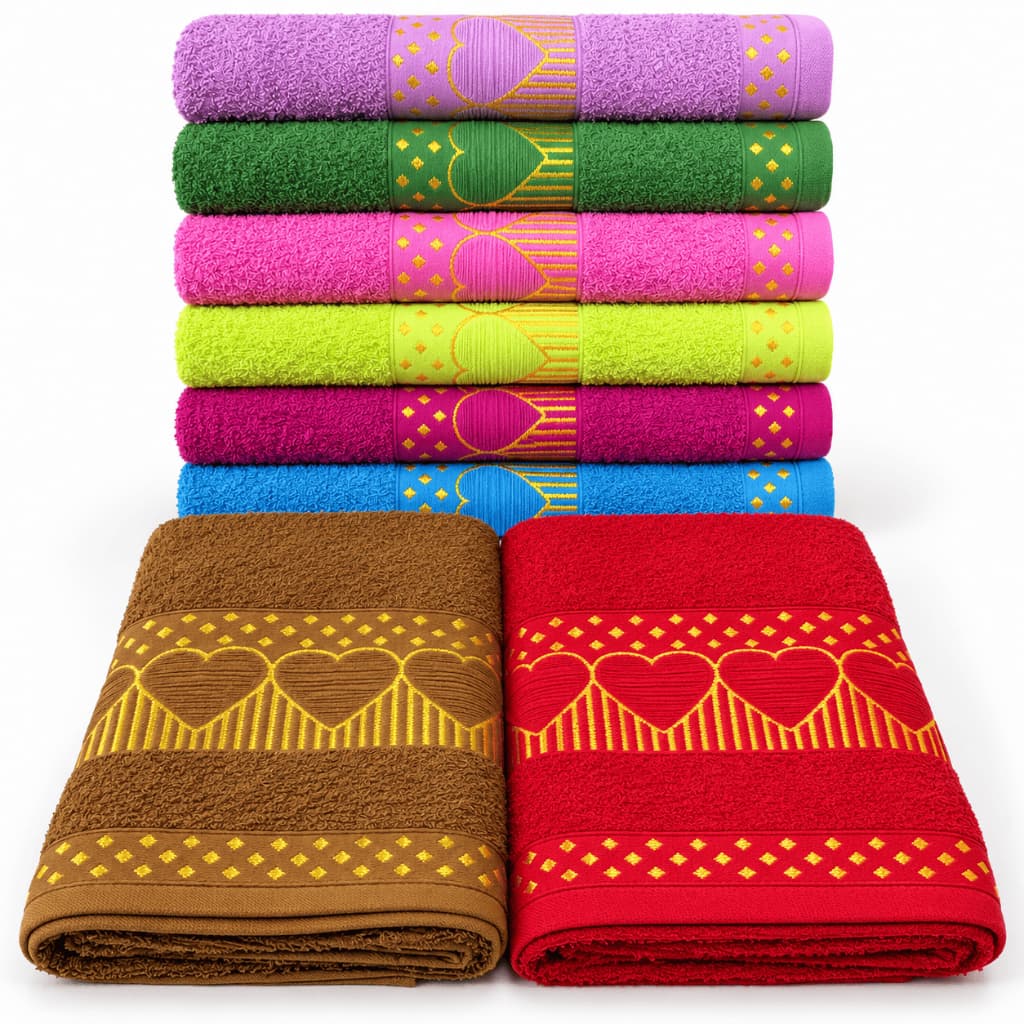 Toalha Jacquard Coração Banhão 75x1,50m 311g/m² Maciez Alta Absorção 100% Algodão  Premium