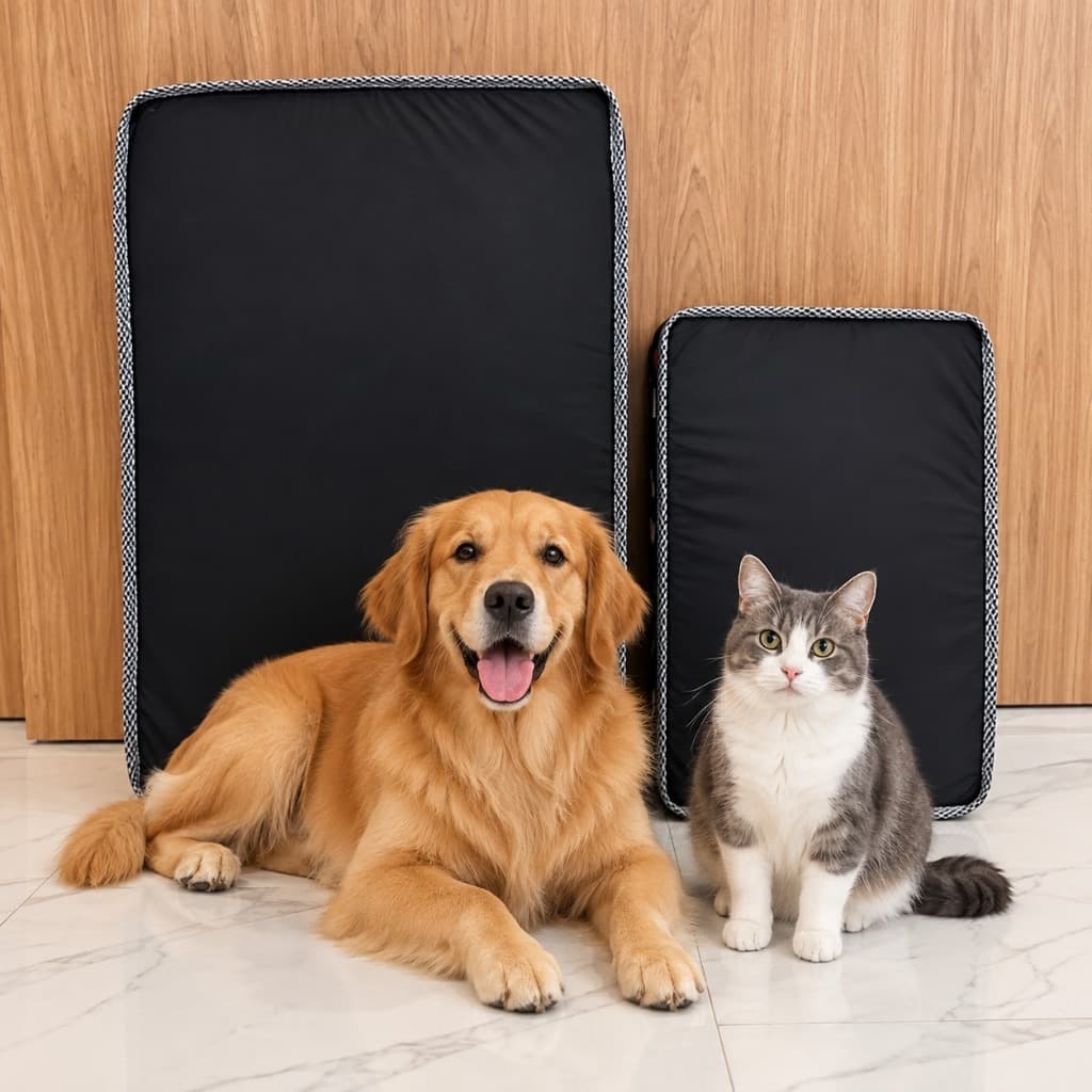 Cama Colchão Pet Ortopédico D18 Estampa Sortida Preto ou Branco - Tecido Impermeável