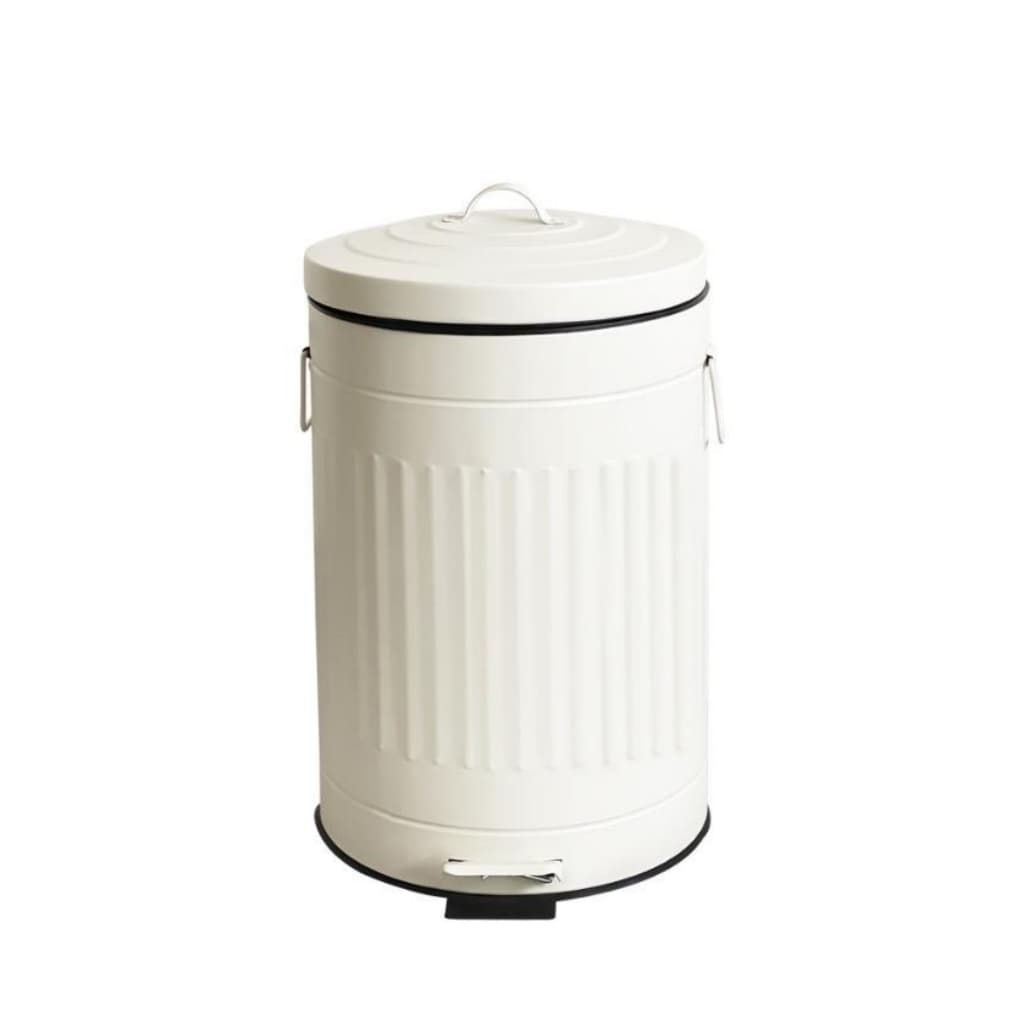 Lixeira Retrô 12L Balde Removível Pedal Fechamento Suave Banheiro Cozinha Lavanderia Vintage