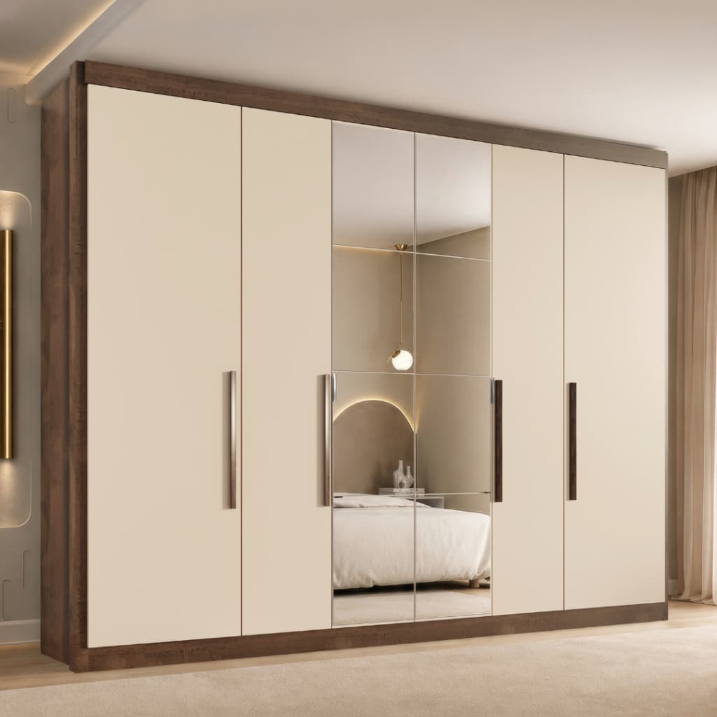 Guarda Roupa Casal Valencia 6 Portas 6 Gavetas C/ Espelho