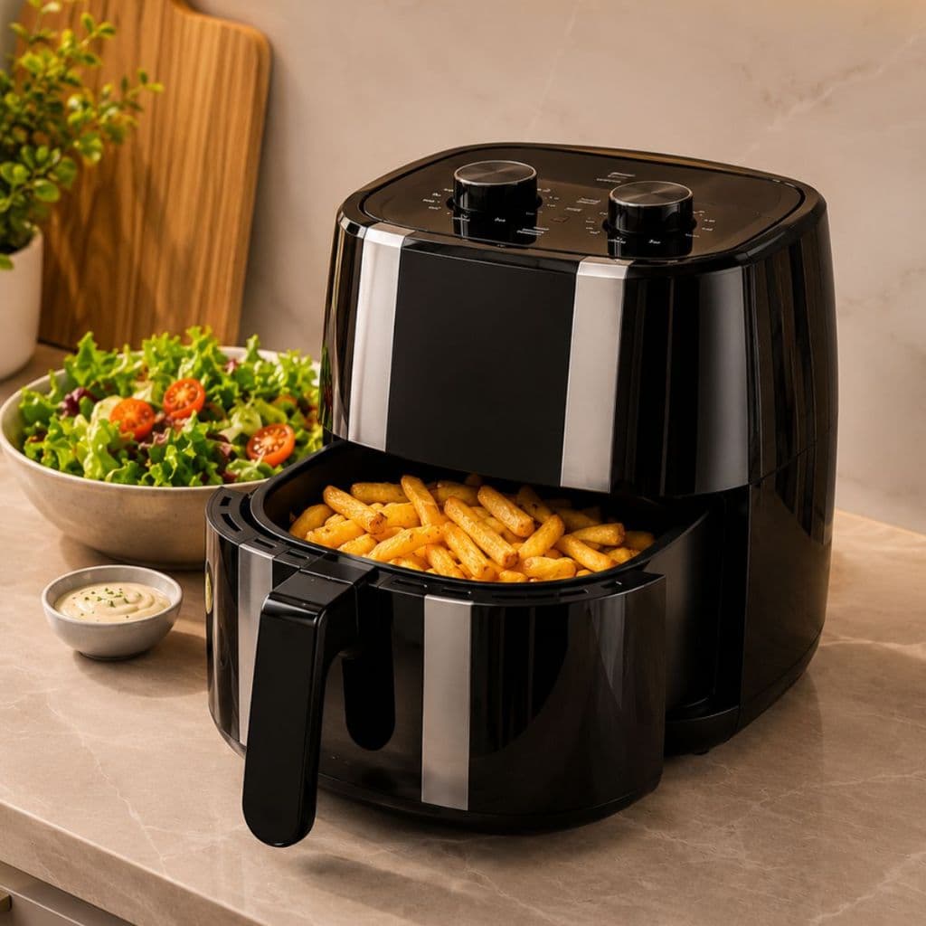 Air Fryer 3,4L 1400W Fritadeira Elétrica Timer 60 Min Sem Óleo Temperatura Até 200°C 110V e 220V