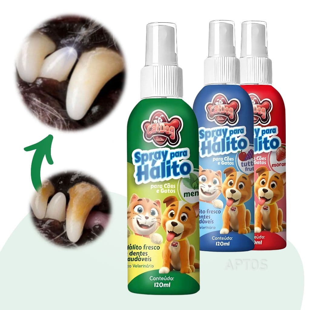 Spray Bucal contra Mau Hálito e Tártaro para Cães e Gatos 120ml