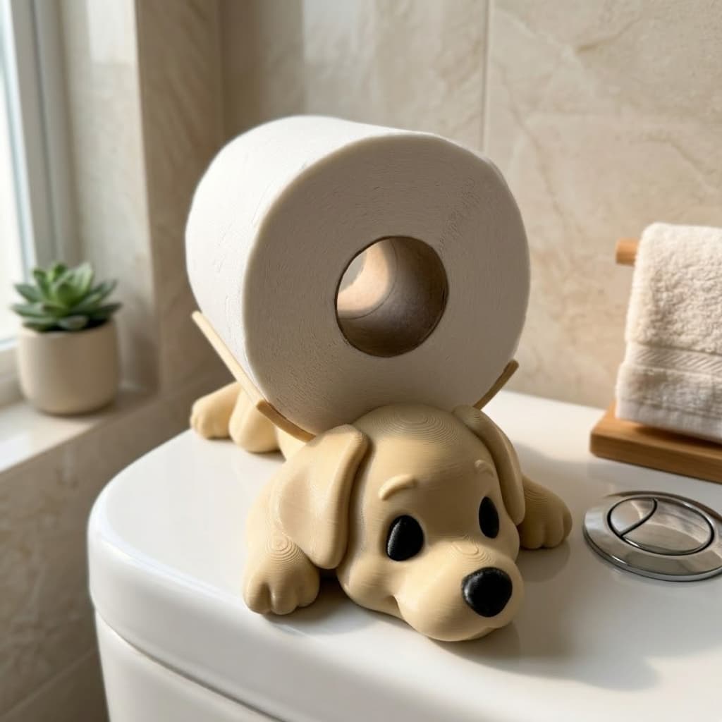 Suporte Papel Higiênico Cachorros Porta Assessórios de Banheiro Casa Presente Decoração
