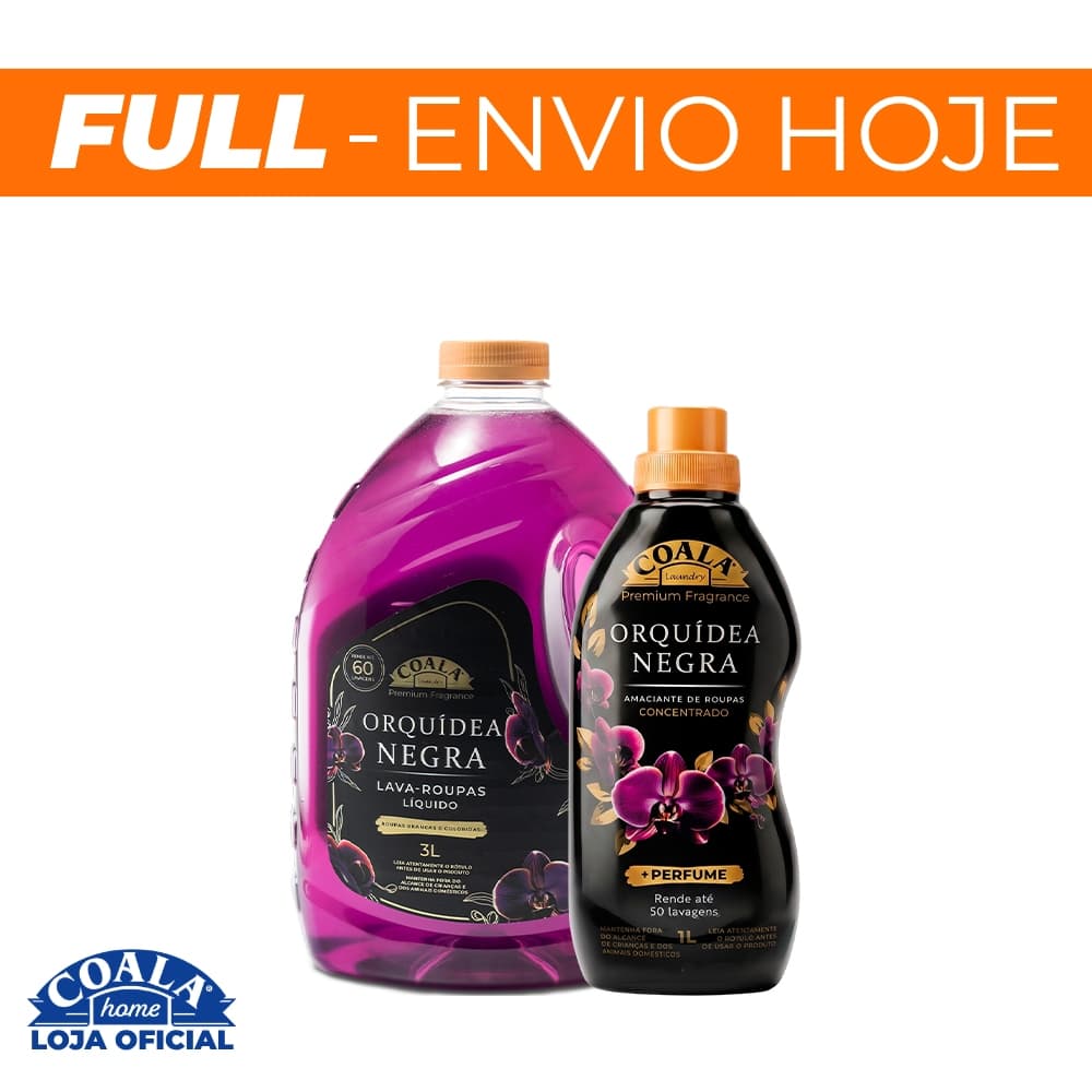 Kit coala Laundry Orquídea Negra - 1 Lava Roupas 3L + 1 Amaciante Concentrado 1L